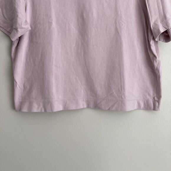 Uniqlo Womens Small Pink Short Sleeve Shirt 100% Cotton Casual Basic Minimalist - Picture 5 of 8